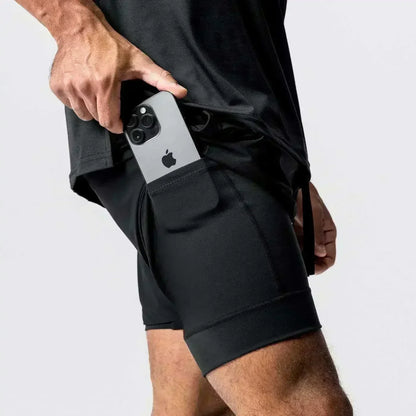Pantaloncini da palestra da uomo Anime Demon Slayer ad asciugatura rapida, pantaloncini doppio strato 2 in 1, sportswear Y2K estate 2026, streetwear traspirante