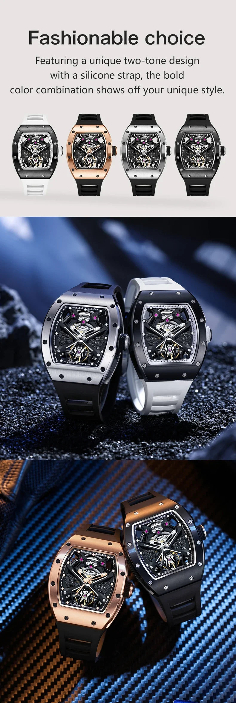 TAKE THE CHANCE Model 5 с автоматичен механизъм RMI White Label висок клас ръчен часовник колекционерски подарък за любител на часовници