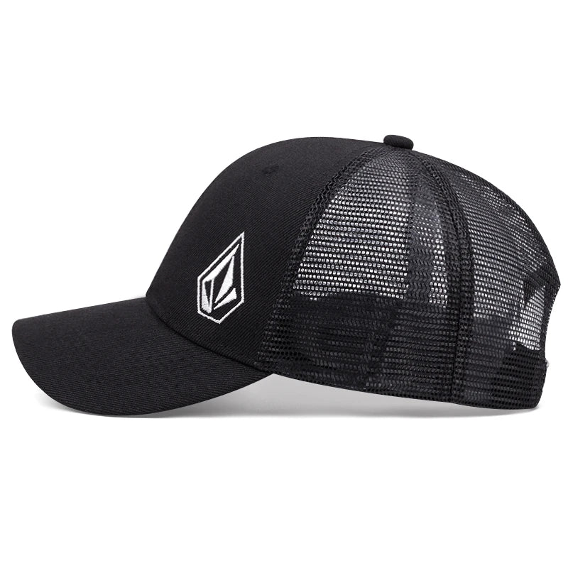 2025 Personalized Minimalist New Mesh Hat Diamond Embroidered Street Hip Hop Hat Skateboarding Hat Outdoor Sunshade Baseball Hat