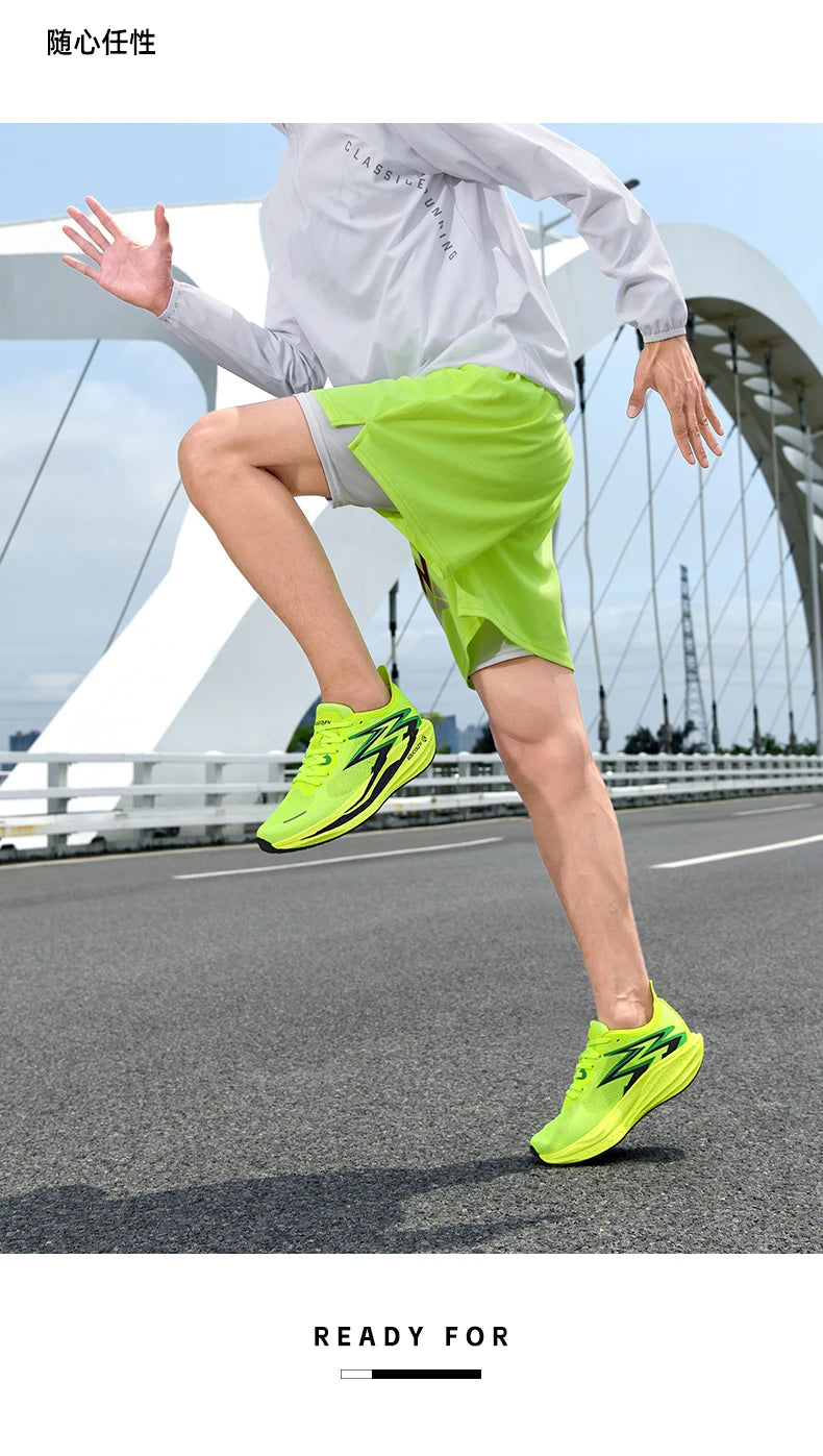 Zapatillas de running nuevas con placa de carbono para maratón, deportivas para hombre, transpirables y ligeras, zapatillas deportivas cómodas antideslizantes para mujer, estilo casual