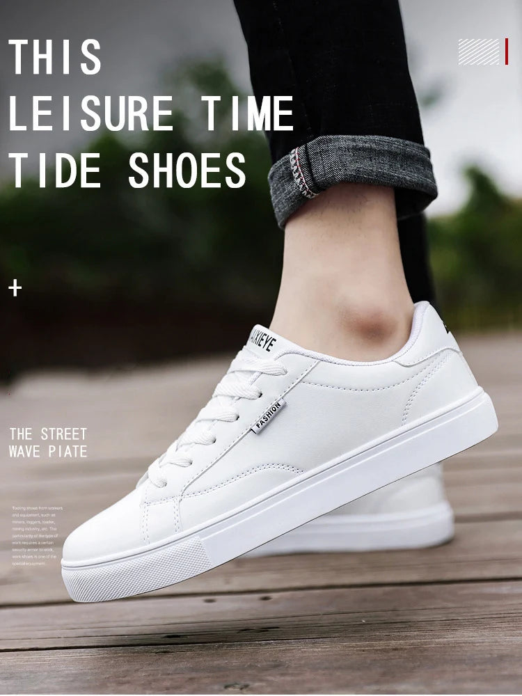 Scarpe casual da skateboard da uomo, scarpe bianche per il tempo libero all’aperto, sneakers traspiranti da camminata, scarpe basse, scarpe da uomo 39-48