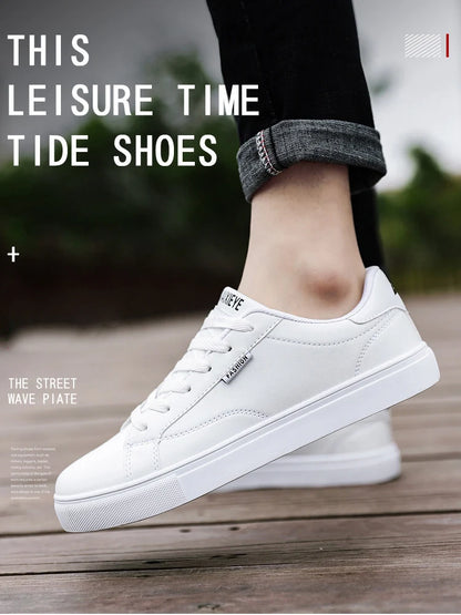 Scarpe casual da skateboard da uomo, scarpe bianche per il tempo libero all’aperto, sneakers traspiranti da camminata, scarpe basse, scarpe da uomo 39-48