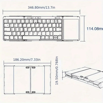 Wireless Folding Keyboard with Backlight RGB Foldable Bluetooth Keyboard with Touchpad Travel Keyboard for iOS Android Mac OS