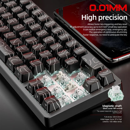 FREEWOLF F68 F68PRO Magnetic Gaming Keyboard Mechanical Wired for Pro Gaming 0.01mm Rapid Trigg 8000Hz SOCD/RS 0.1ms 128K Rate