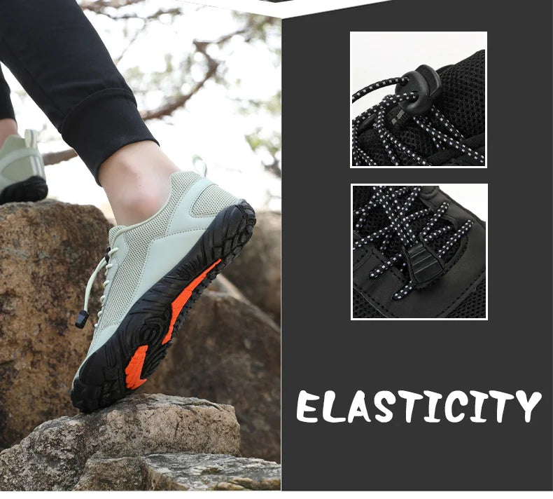 Zapatillas de senderismo para hombre, sin cordones, transpirables, para deportes al aire libre, escalada, trekking y running; antideslizantes, cómodas, calzado informal de jogging para hombre