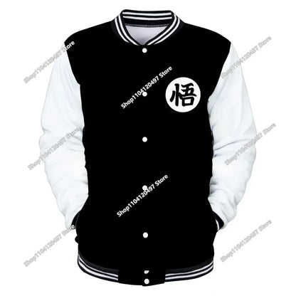 Dragon Ball Goku Kanji Symbol Men Zipper Hoodie Cartoon Japan Anime Women Sweatshirt 2025 New Fashion Children Jackets Coat