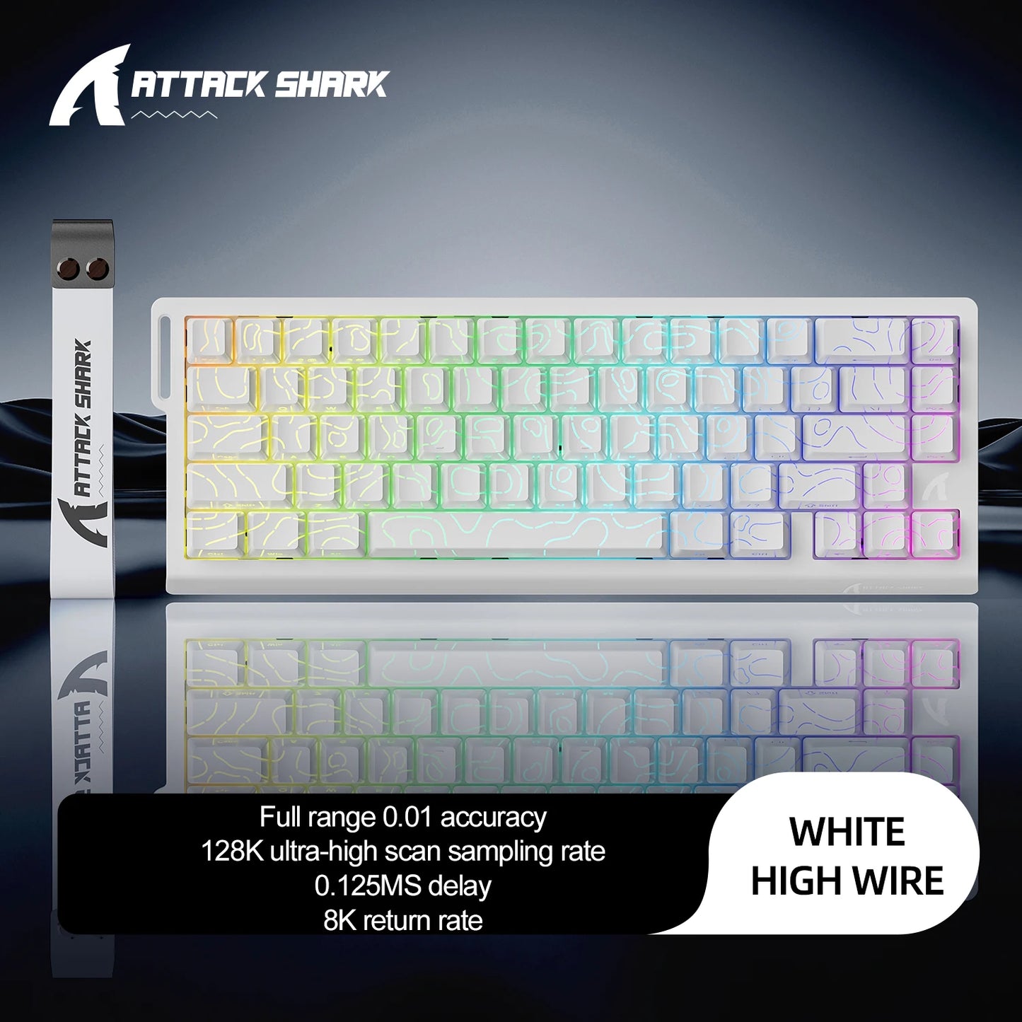 Tastiera a switch magnetici ATTACK SHARK X68HE cablata e FREEWOLF F68 cablata F68Pro wireless per gaming professionale 8K Hz 0.01mm Rapid Trigger