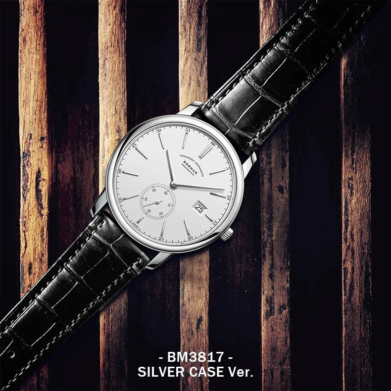 Reloj BORMAN BM3817 TOP nuevo de 42 mm, reloj de lujo para hombre, automático mecánico, cristal de zafiro, ultrafino, impermeable 50M, con subesfera
