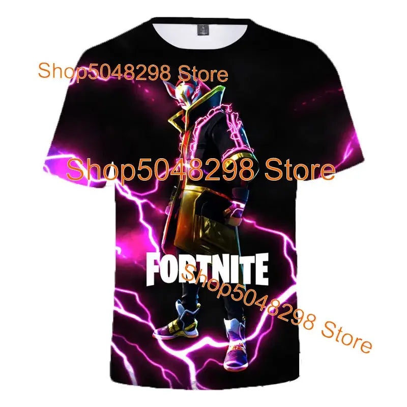 T-shirt Fortnite Bushranger per bambini, stampa 3D Banana Peely, T-shirt da uomo e donna, maglietta Battle Royale, top estivo, regalo di compleanno
