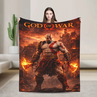 God of War Game Gamers Kratos Blanket Quality Super Soft  Throw Blanket Spring Decorative Couch Chair Sofa Bed Pattern Bedspread