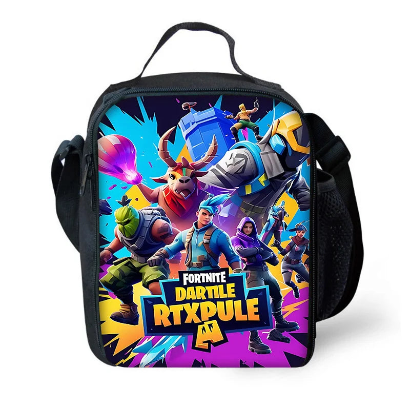 Classic Game Fortnites Child Insulated Large Capacity Bag for Boy &Girl Student Outdoor Picnic Resuable Thermal Cooler Lunch Box