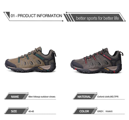 HIKEUP Buty turystyczne męskie Zimowe buty wspinaczkowe i trekkingowe dla mężczyzn Skórzane, oddychające, outdoorowe, antypoślizgowe buty sportowe i robocze dla mężczyzn