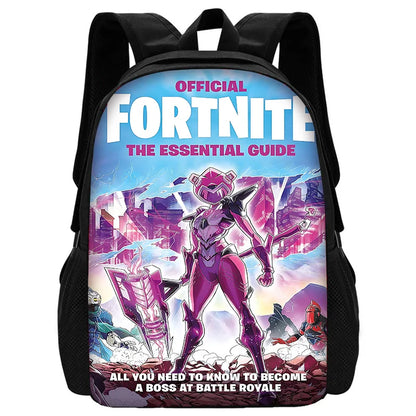 Mochila escolar infantil con bolso de hombro y estuches para lápices, bolsas escolares con diseño de juego popular F-FortniteS para niños y niñas, el mejor regalo