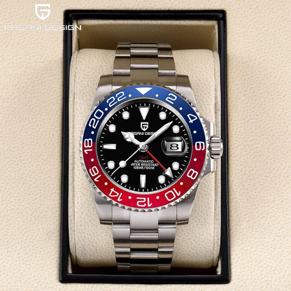 New 1662 PAGANI DESIGN GMT Automatic Watch 40mm Men's Wristwatch Top Brand 100M Waterproof Mechanical Wristwatches for Men Cloc