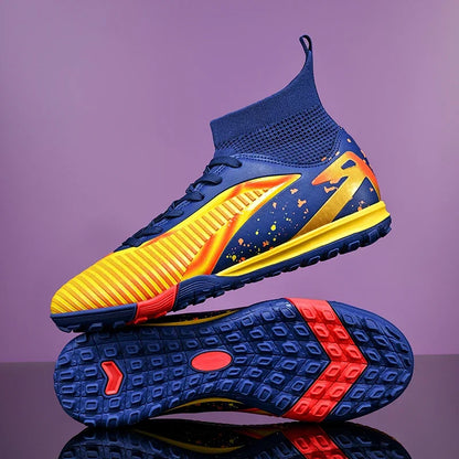 Chaussures de football pour hommes, chaussures de sport, chaussures de futsal à tige haute, chaussures de football de haute qualité pour l'intérieur, antidérapantes, pour l'entraînement en extérieur, crampons ultra-lég