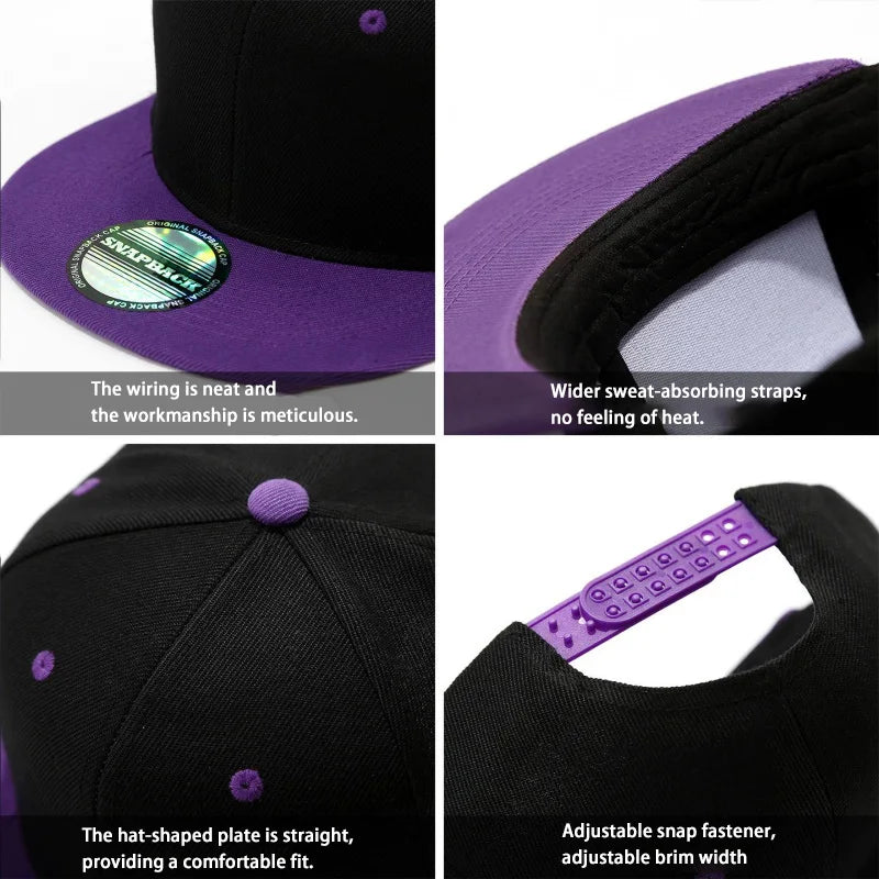 Hot Sale Cap Plain Snapback High Quality Adult Hip Hop Baseball Cap Men Women Outdoor Leisure Fashionable color blocked Hat