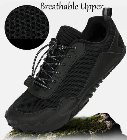 Zapatillas de senderismo para hombre, sin cordones, transpirables, para deportes al aire libre, escalada, trekking y running; antideslizantes, cómodas, calzado informal de jogging para hombre
