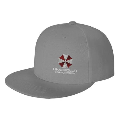 Umbrella Corporation Flat Bill Hats for Men Snapback Skull Hats Black Hat for Teens Boys Skateboard Hats Hip Hop Baseball Cap