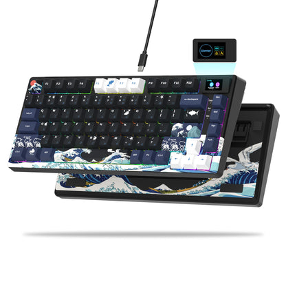 Tastiera gamer Womier S-K80 con display OLED a colori, tastiera meccanica gaming hot-swap con struttura gasket mount, RGB personalizzabile