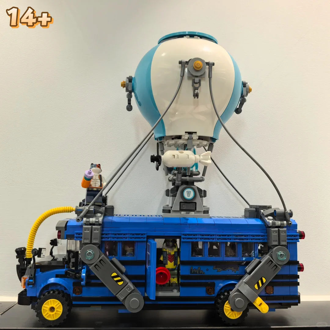 New 954pcs Popular Games Battle Bus Car Model 77073 Building Blocks Puzzle Model Bricks Toys For Birthday Christmas Gifts