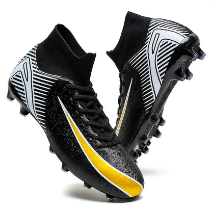 High Top Football Boots Men's Large Size 47 Training Sports AG Long Nail TF Broken Nail Ball Shoes Net Lining Rubber Outsole