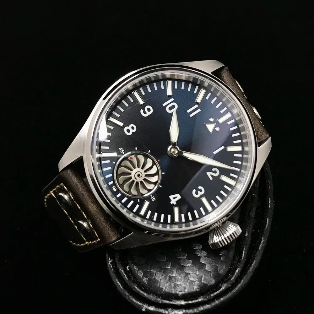 Reloj mecánico para hombre Hruodland 2025 nuevo, Seagull ST3620, piloto retro 43MM, luminiscencia Bgw-9, cristal de zafiro, turbina