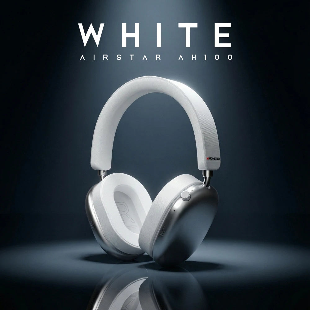 Casque audio Bluetooth 6.0 Monster AH100 ANC avec réduction de bruit active de 45 dB, stéréo haute fidélité, écouteurs sans fil supra-auriculaires