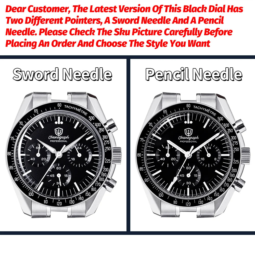 Reloj para hombre Watchdives New Wd1863 de cuarzo VK63, cronógrafo, cristal de zafiro abombado, resistente al agua, 39Mm, acero, marca líder, lujo, negocios