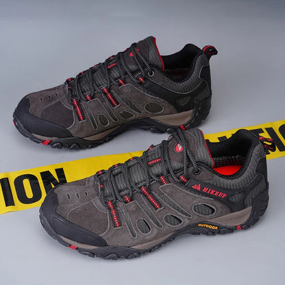 HIKEUP Buty turystyczne męskie Zimowe buty wspinaczkowe i trekkingowe dla mężczyzn Skórzane, oddychające, outdoorowe, antypoślizgowe buty sportowe i robocze dla mężczyzn