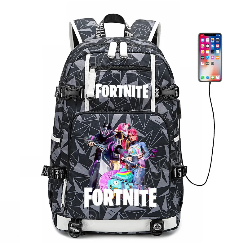 Zaino scolastico Fortnite con stampa gaming per ragazzi e ragazze, grande capacità, impermeabile, leggero e resistente, regalo di compleanno