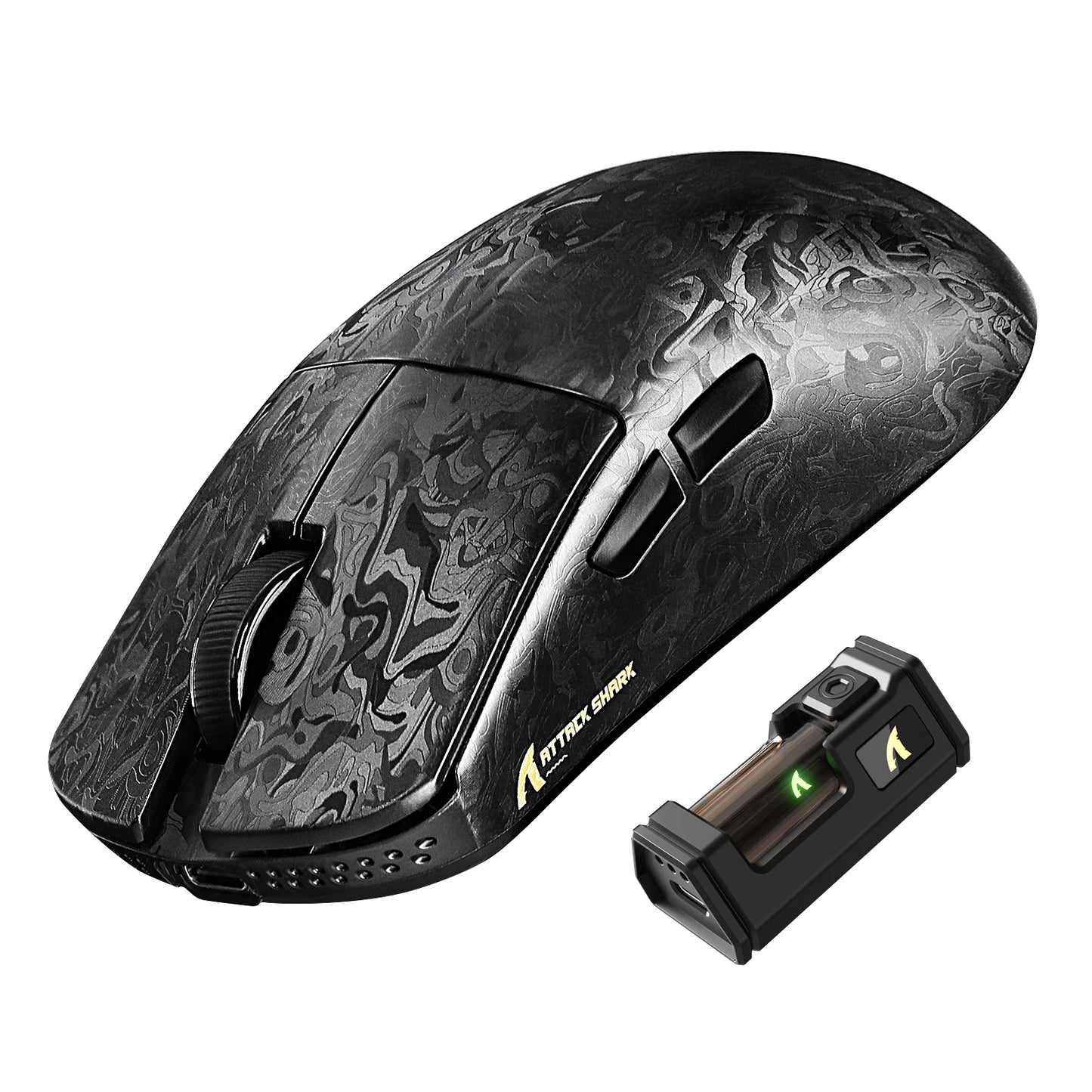 Mouse gaming wireless ATTACK SHARK R11 ULTRA in fibra di carbonio, 8000Hz, PAW3950MAX, 42000DPI, ultraleggero 49g, 20000FPS, Nordic 52840