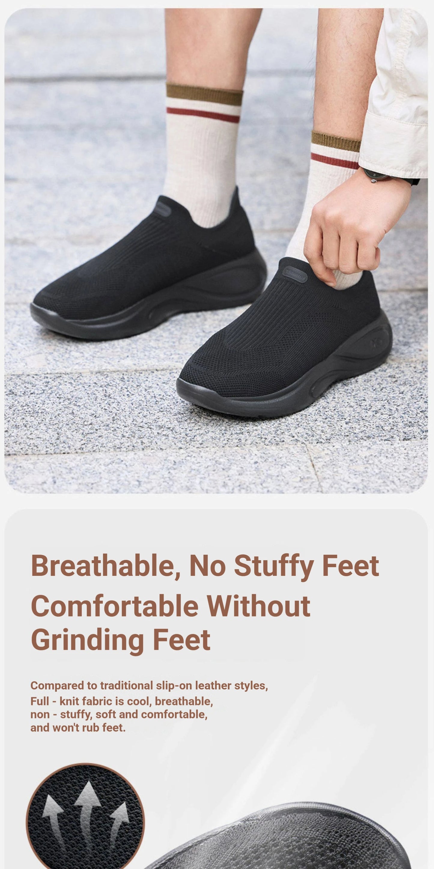 Xtep Anti-Slip Lightweight Soft Mid sole Rebound For Male Breathable Comfortable Casual Shoes 874219320013