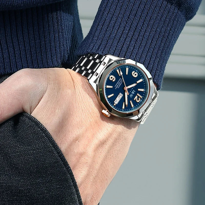 Relógio mecânico de luxo para homem Reloj CARNIVAL em tungsténio, movimento automático MIYOTA 8205, à prova de água.