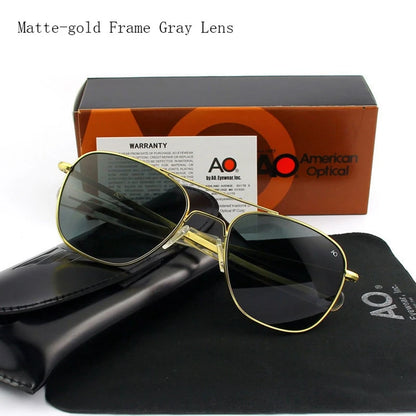Pilot AO Sunglasses Men Top Quality Brand Designer AGX Tempered Glass Lens Sun Glasses Male