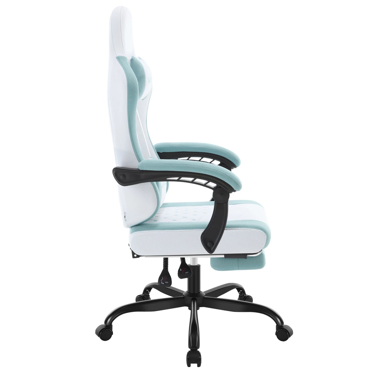 Silla de ordenador giratoria WOLTU con función de masaje, silla de oficina ergonómica con almohada y reposapiés, silla gaming ajustable en altura