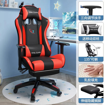 Silla gaming Silla de ordenador Asiento reclinable cómodo Juego LIVE Residencia estudiantil hogar Ergonomía para sedentarismo