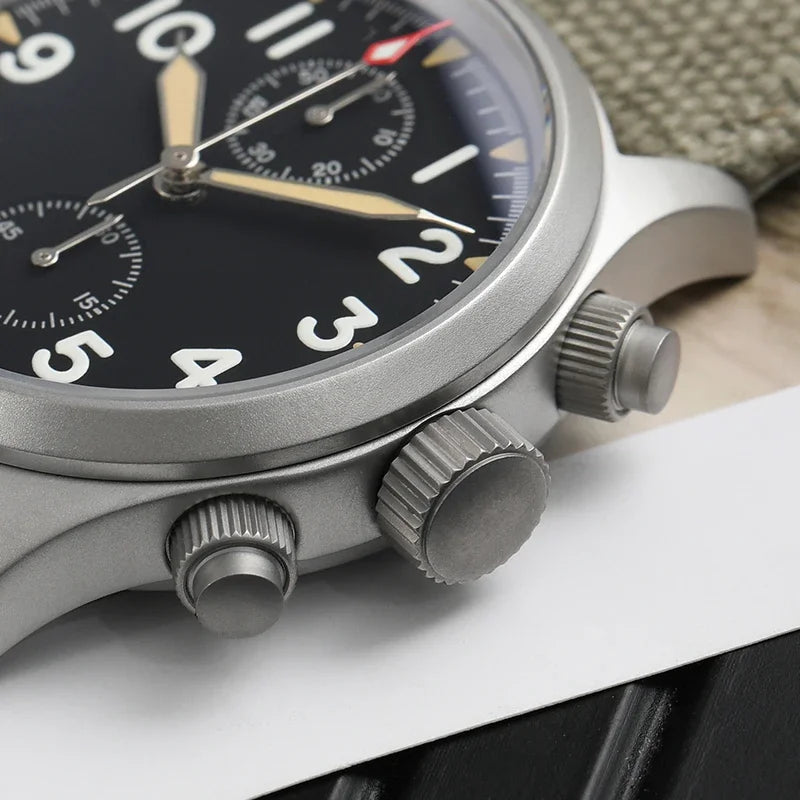 Orologio cronografo al quarzo Militado VK61 VK67, 39mm, cassa in acciaio inox 316L, 3 quadranti, impermeabile 100M, orologio militare multifunzione