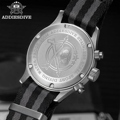 Reloj para hombre ADDIESDIVE 2025 New Panda Eye, retro de lujo, cuarzo VK64, cronógrafo deportivo, impermeable 100M, luminoso