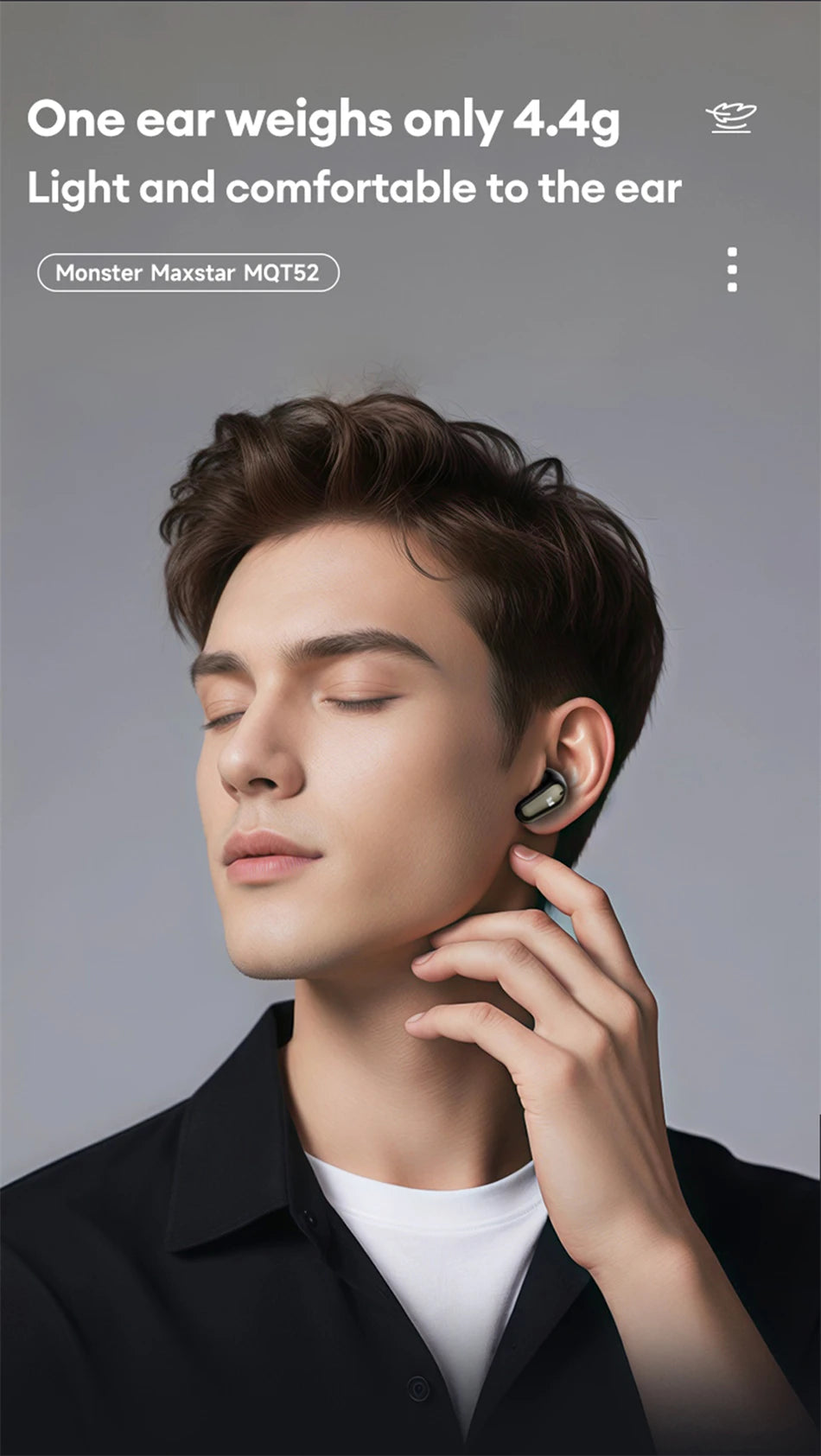 Auricolari wireless Bluetooth 5.4 Monster MQT52 a lunga autonomia, cuffie gaming dual mode con audio stereo HiFi e microfono
