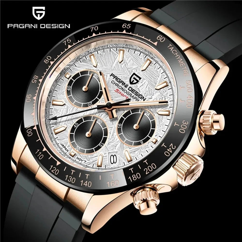 Nuovo originale PAGANI DESIGN PD-1664 orologio da uomo di lusso, movimento al quarzo giapponese VK63, zaffiro, impermeabile, cronografo, oro