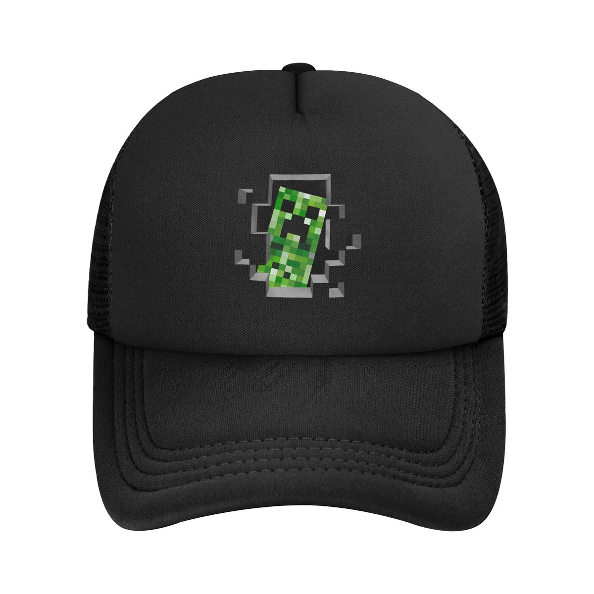 Adult Creepers Big Face Videogame  Trucker Cap Mesh Baseball Cap Polyester Hat Sun Hat Adjustable Racing Cap Summer