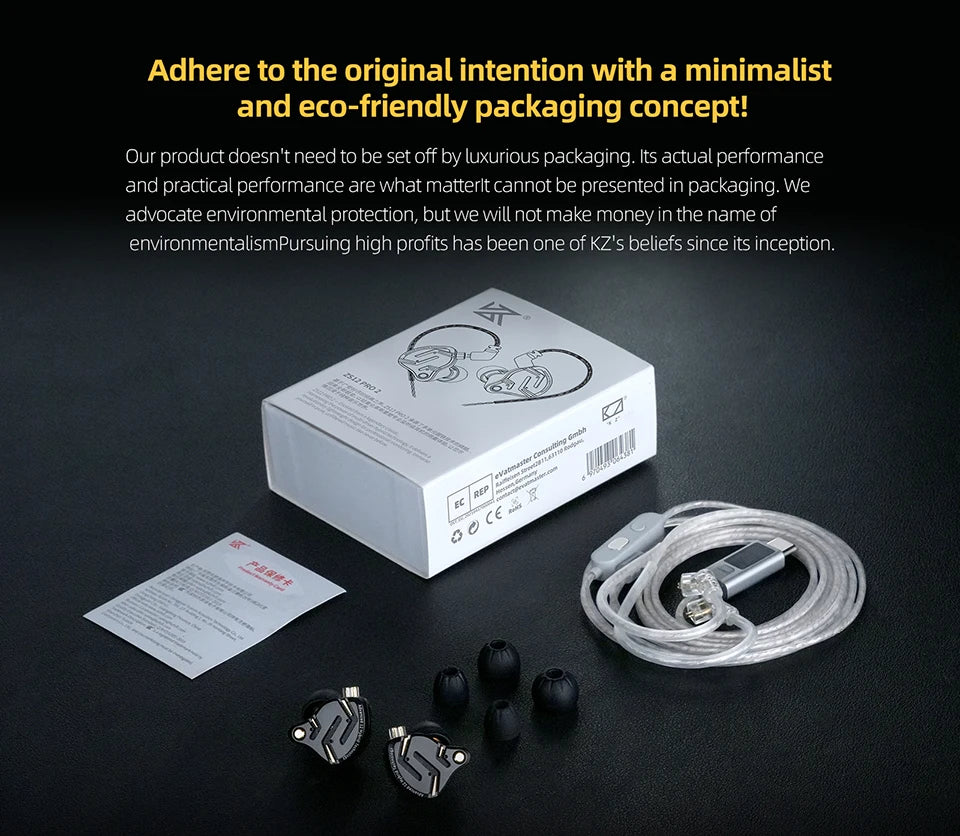 KZ ZS12 PRO 2 Hybrid-IEM-Kopfhörer – HiFi-Bass kabelgebundene Gaming-Ohrhörer mit superlinearen Treibern