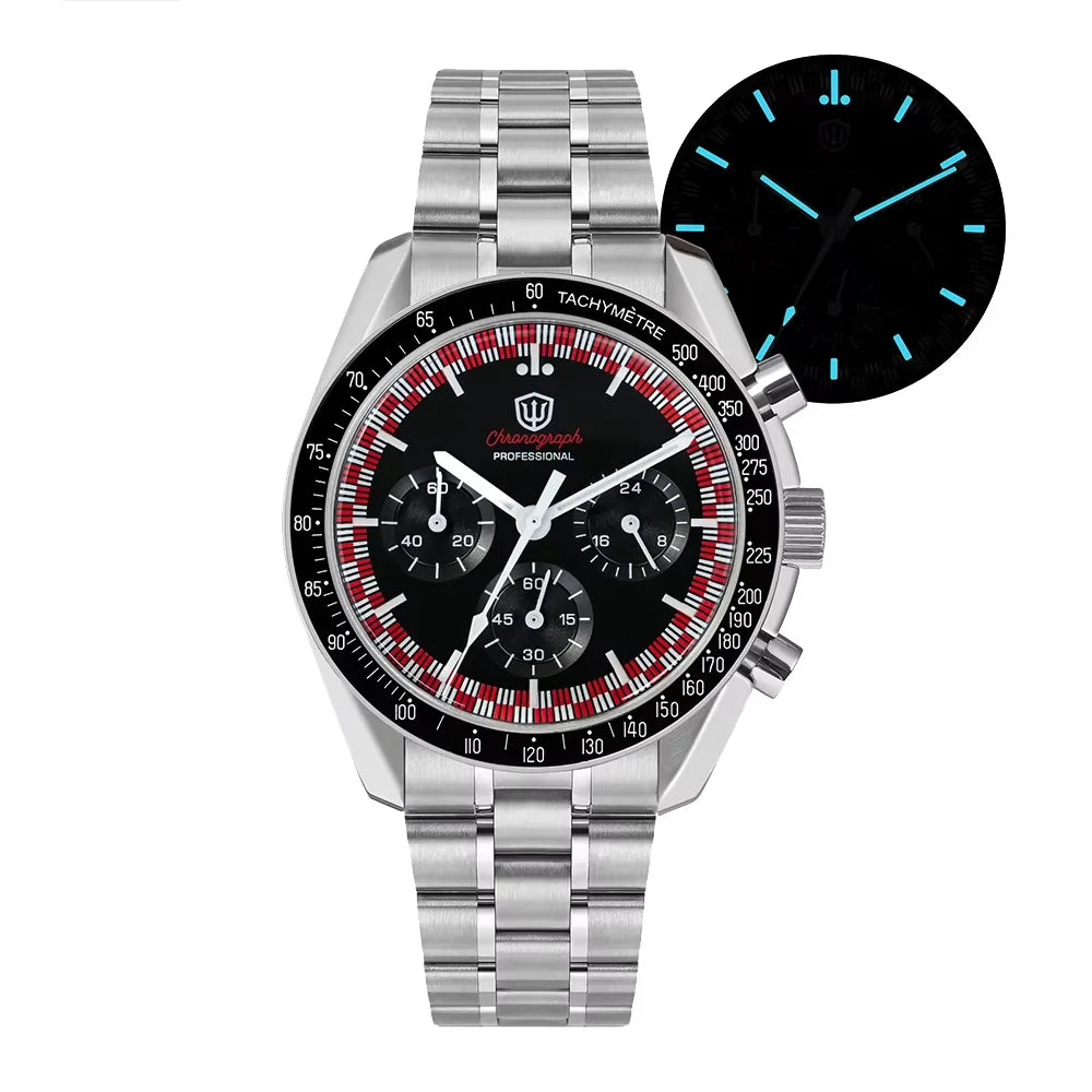 Reloj para hombre Watchdives New Wd1863 de cuarzo VK63, cronógrafo, cristal de zafiro abombado, resistente al agua, 39Mm, acero, marca líder, lujo, negocios