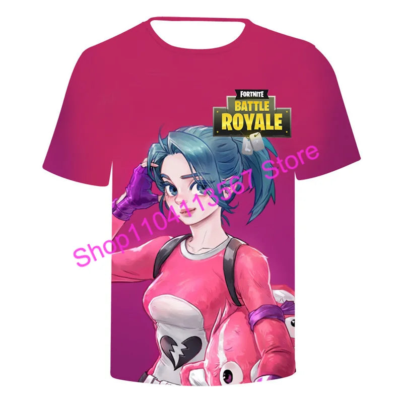 Christmas 3D T-shirt Zero Triggerfish Fortnite T-Shirt, Competitive Game Streetwear for Kids, Boys and Girls, Harajuku Teen Tees