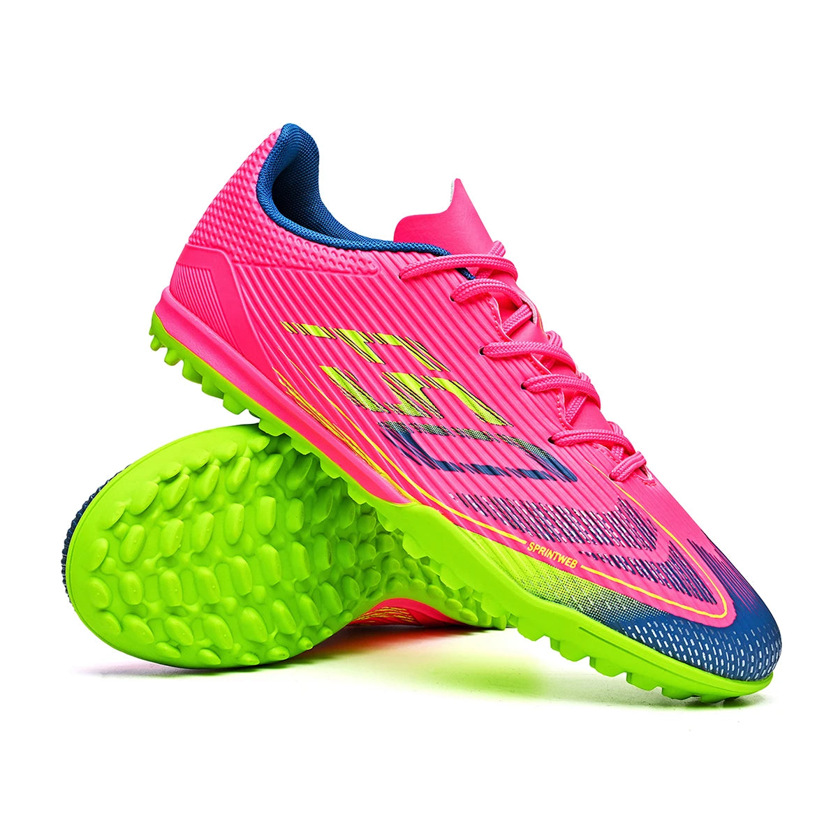 Chaussures de football TF pour adultes, semelle en caoutchouc résistante à l'usure pour terrain synthétique, chaussures de football légères en PU pour hommes, pour matchs sur gazon extérieur