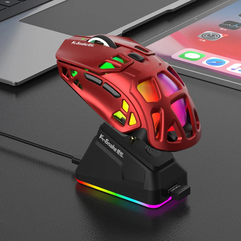Lenovo Tri-Mode -kevyt pelihiiri RGB-lataustelakalla, 12000DPI, 2.4G/Bluetooth/langallinen ergonominen hiiri PC:lle ja kannettavalle tietokoneelle