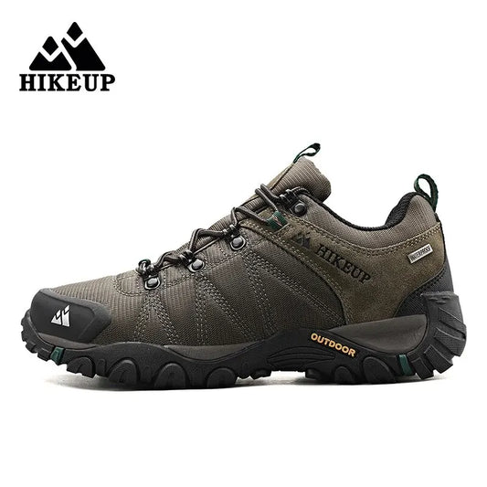 HIKEUP Scarpe da trekking da uomo per tutte le stagioni, sportive outdoor, in vera pelle, resistenti all’usura, scarpe da arrampicata con suola in gomma, sneaker da trekking