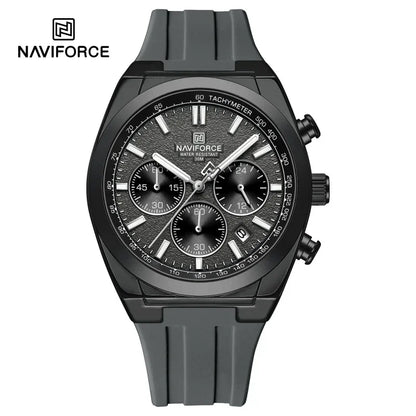 Relógio de pulso para homem NAVIFORCE – Estilo luxuoso e desportivo, movimento de quartzo, indicação de 24 horas, janela de data, cronógrafo, resistente à água – Ideia de presente para homem