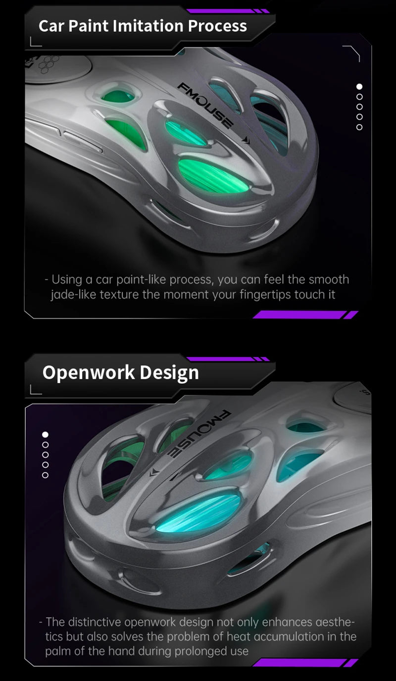 Tri-Mode RGB Gaming Mouse Wireless 2.4G Bluetooth Wired Lightweight Gaming Mouse with Chroma RGB Lighting, 4800 DPI Rechargeable Gaming Mouse for PC & Laptop