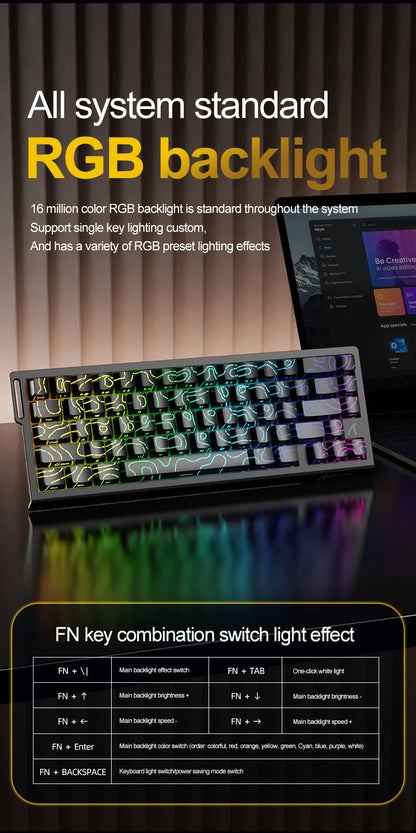 ATTACK SHARK X68 HE Rapid Trigger 8KHz Magnetic Keyboard, 0.01mm RT Accuracy, 60% Layout, RGB, Support RT/Snap Tap/DKS/MT/TGL